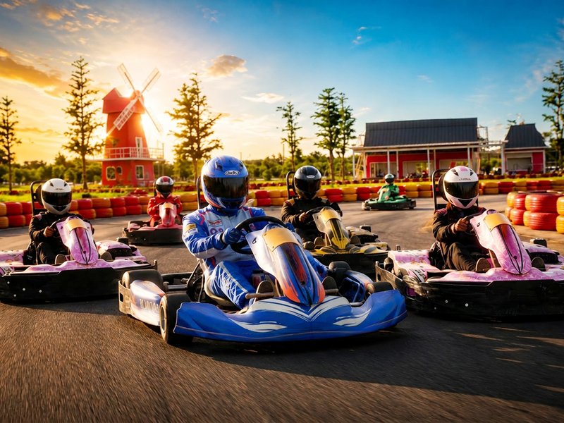 ទីលានប្រណាំង Go-Kart Racing ផ្លូវរលូន កោះខ្សាច់មាស
